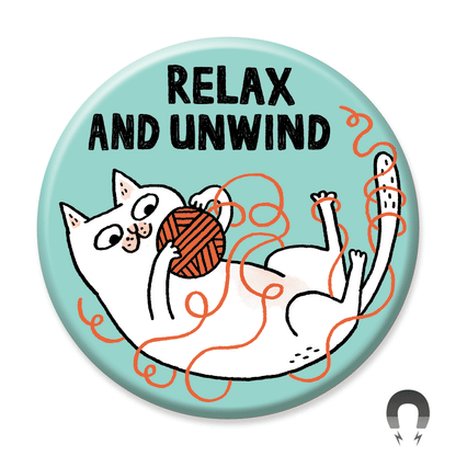 Relax and Unwind Cat Magnet