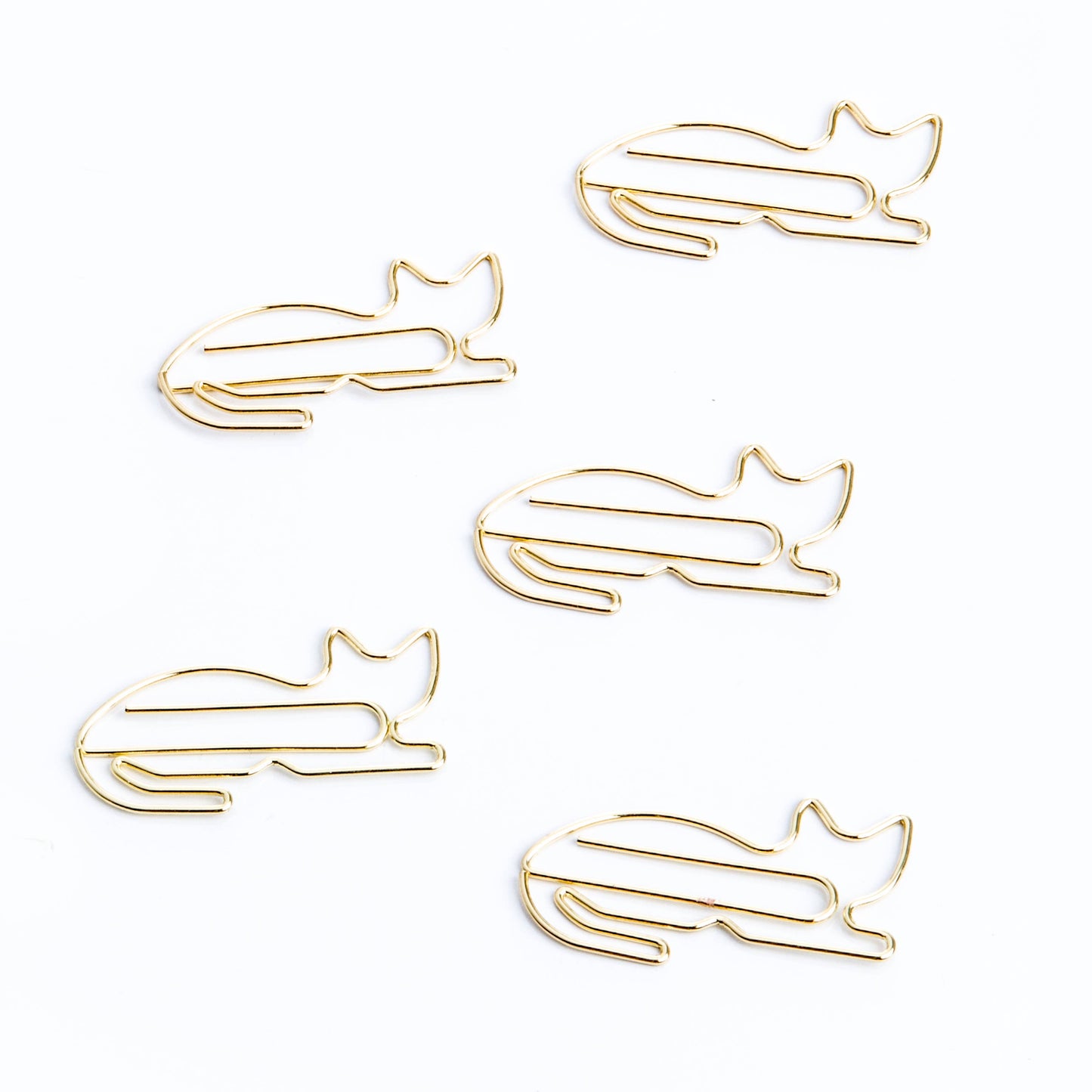 Gold Kitty Paper Clips