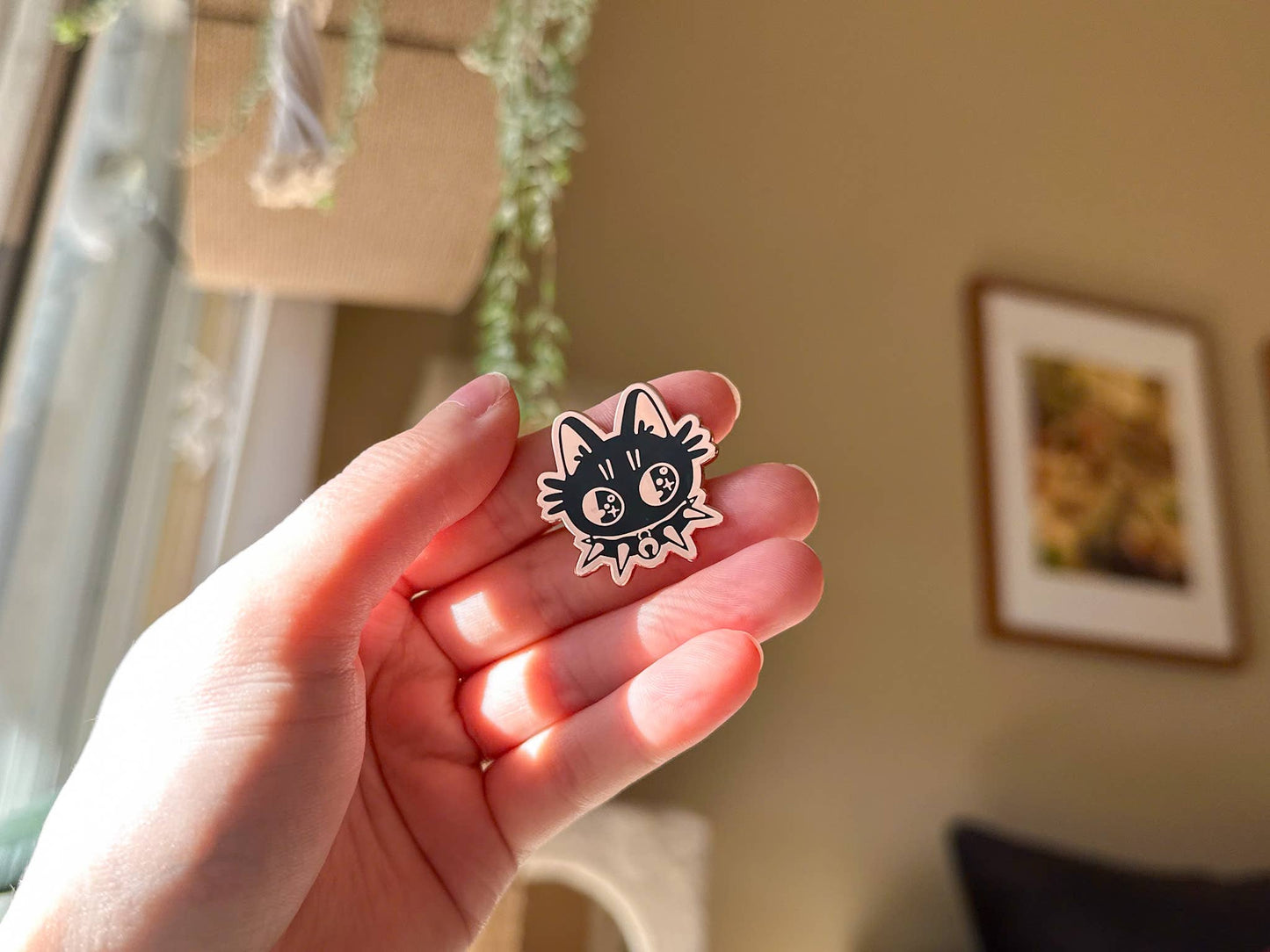 Camccat - Black Cat Punk Kitty Copper Plated Hard Enamel Pin