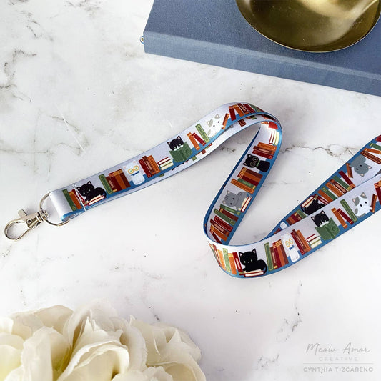 Book Cat Lanyard