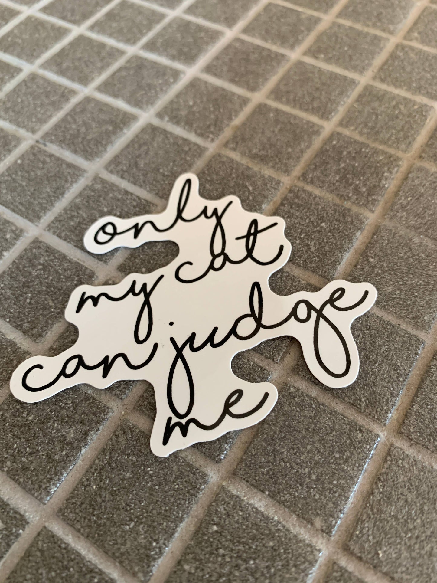 Frankie Blue - Only My Cat Can Judge Me Waterproof Vinyl Sticker