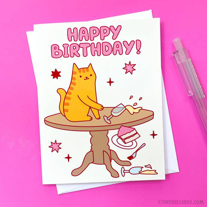 Bad Kitty Birthday Card