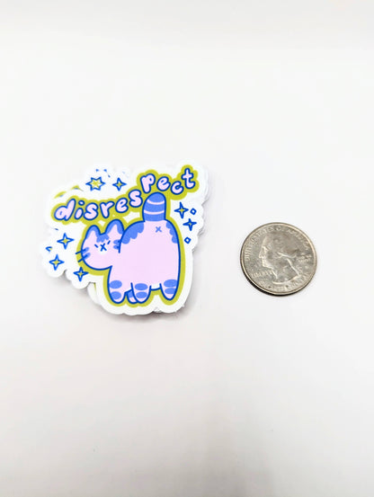 "Disrespect" Cute Funny Cat Vinyl Sticker