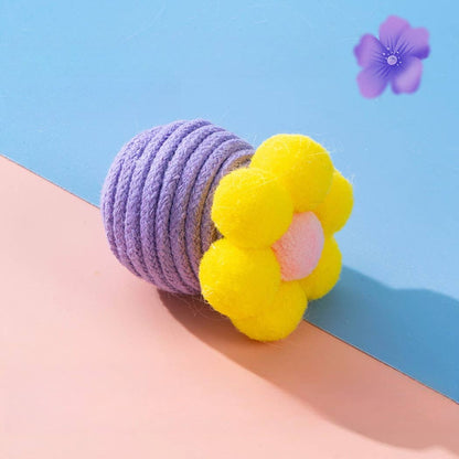 Moo - Flower with Bell Interactive Cat Toy Ball