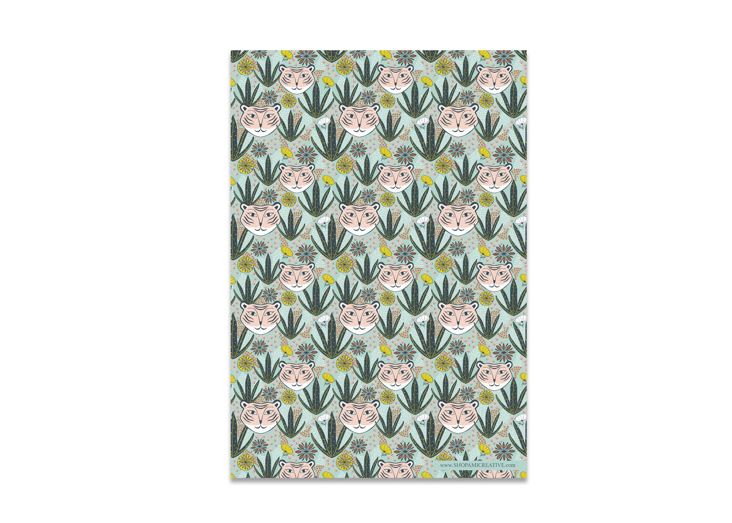 Mid-Century Tiger Wrapping Paper – 3 Rolls (3 Sheets Each)