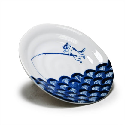Shichita Japanese Ceramic Cat Plates
