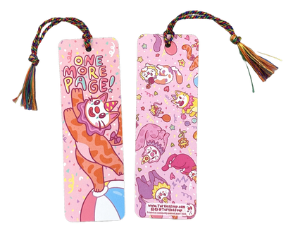 Turtle's Soup - One More Page Clown Cat Reader Gift Bookmark with Tassel
