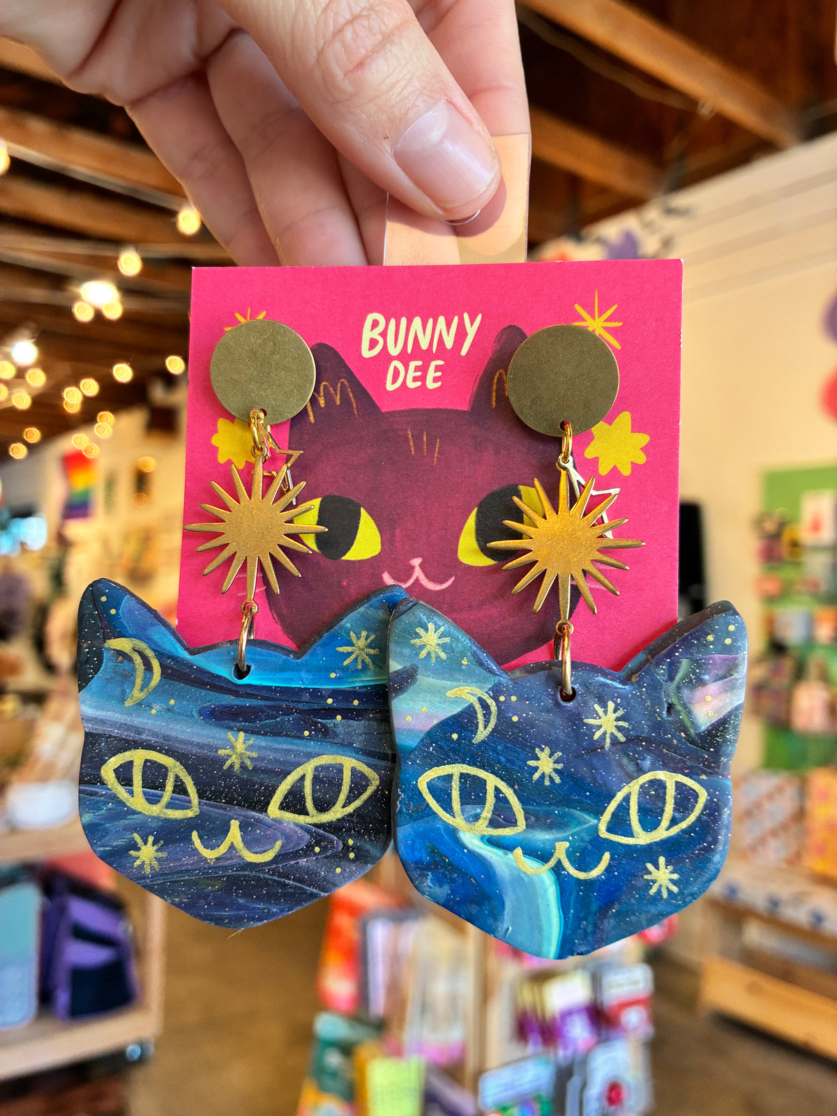 Handmade Big Kitty Earrings