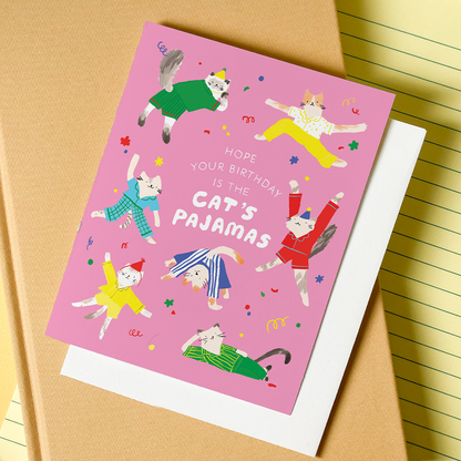 Karen Schipper - Cat's Pajamas Birthday - Cat Pun Birthday Card