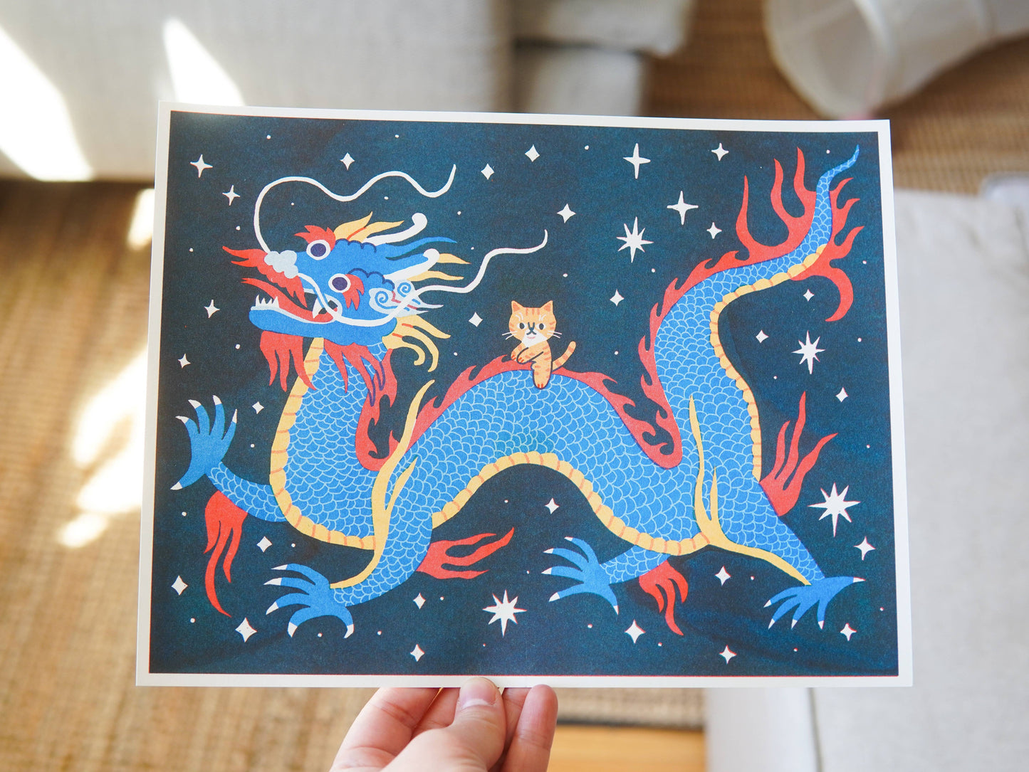 Megan Wang - Dragon Rider Risograph Print 🐉