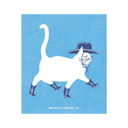 Cowboy Cat - Swedish Dishcloth