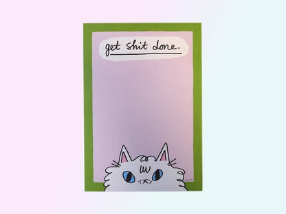 Get S- Done funny Cat Notepad