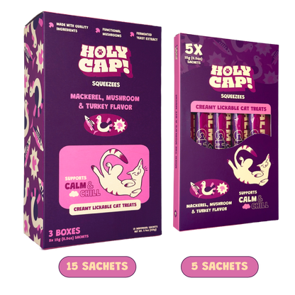 HOLY CAP Squeezees Calm & Chill Lickable Treats, 5pc