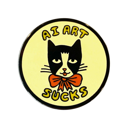 Ai Art Sucks Cat Pin