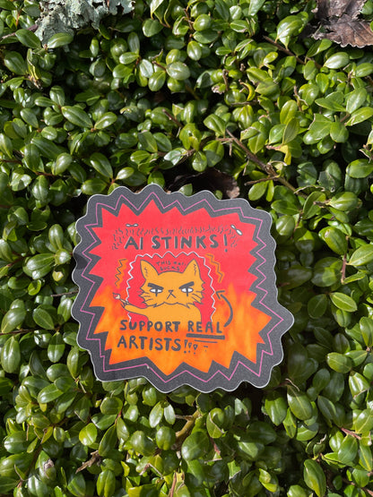 AI STINKS! Silly Matte Sticker