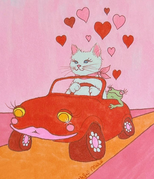 Kitty Love Car Print