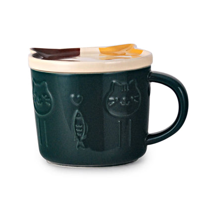 Ceramic Cat Mugs with Face Shaped Lid (16oz)