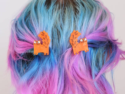 Azz Hole Angry Cat Hair Slide Clips