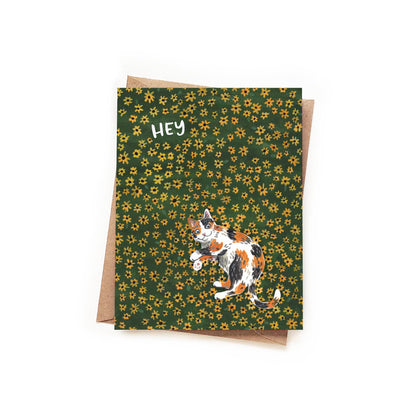 Hey Black Eyed Susan Cat Card