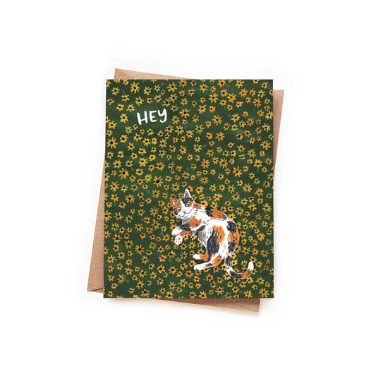 Hey Black Eyed Susan Cat Card