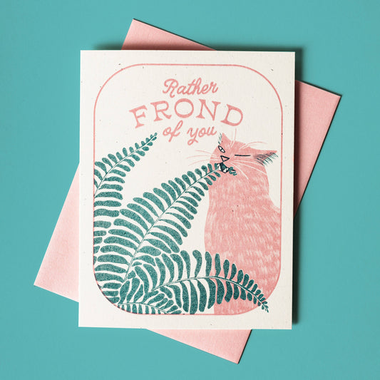 Rather Frond of You Risograph Greeting Card