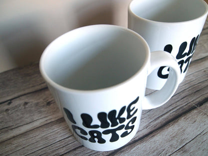 I Like Cats Illustrated Mug