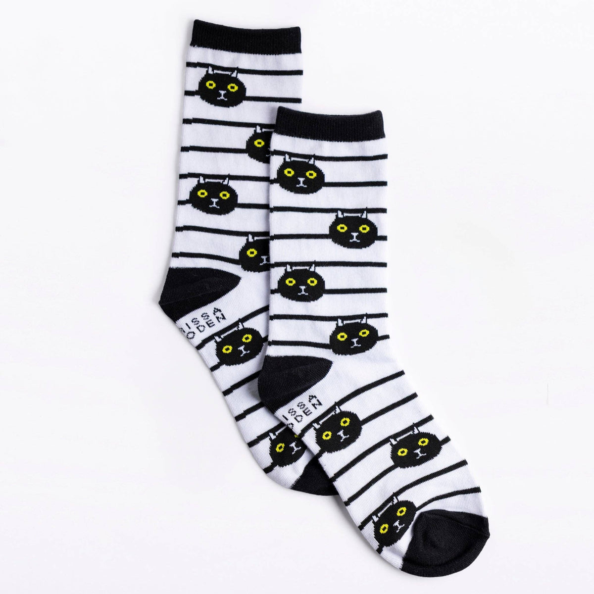 Black Cat Crew Socks