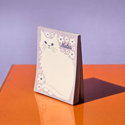 Floral Cat Risograph A2 Notepad