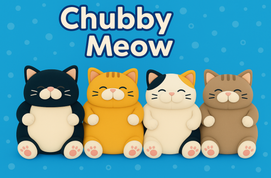 Chubby Meow Plush Pillow set of 3