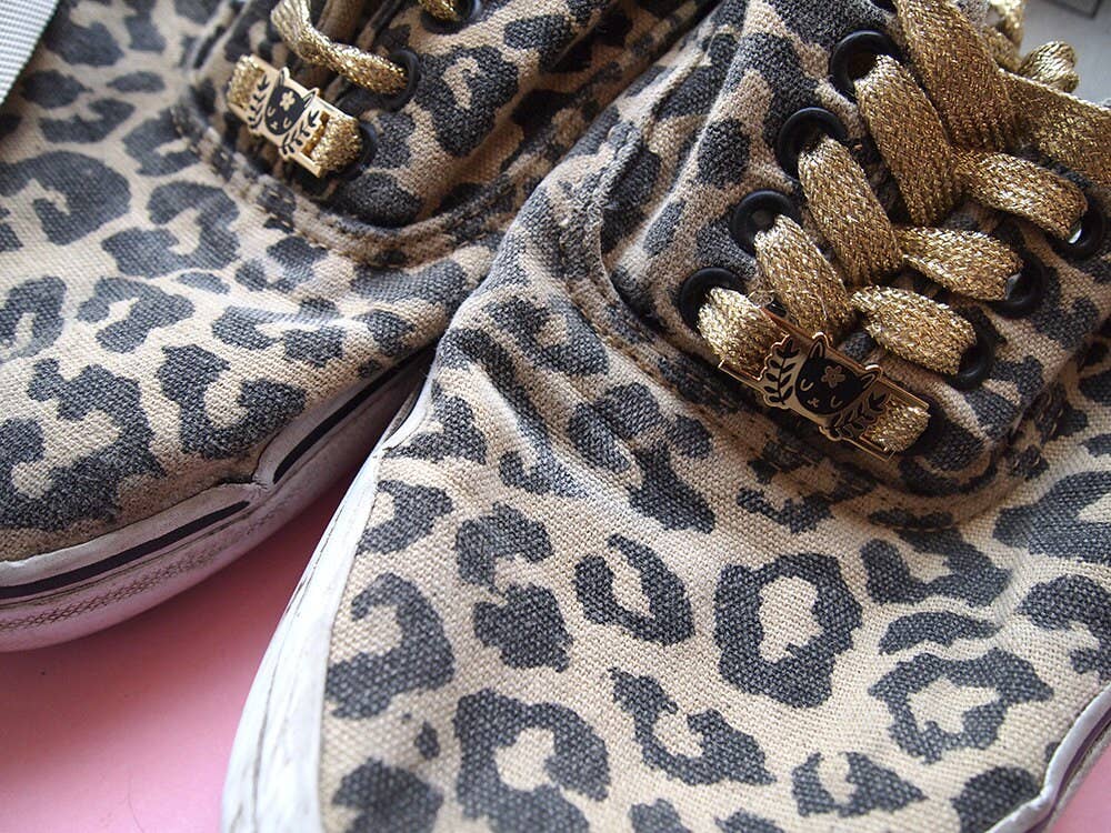 Black Cat Enamel Shoelace and Shoe Charms