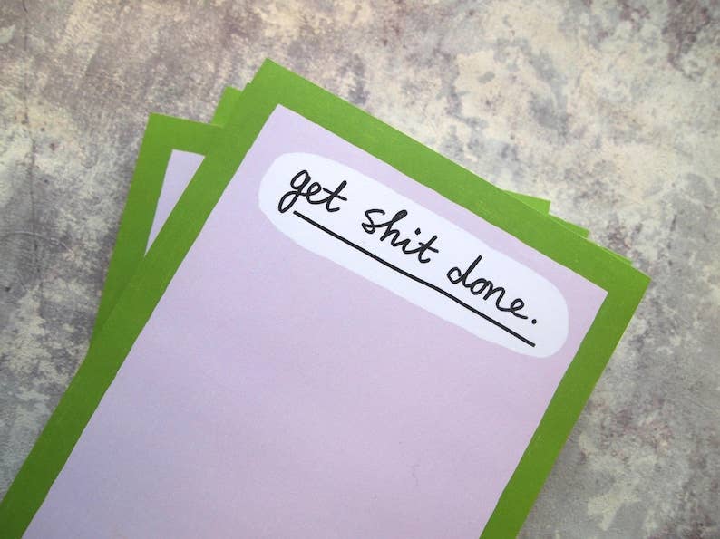 Get S- Done funny Cat Notepad