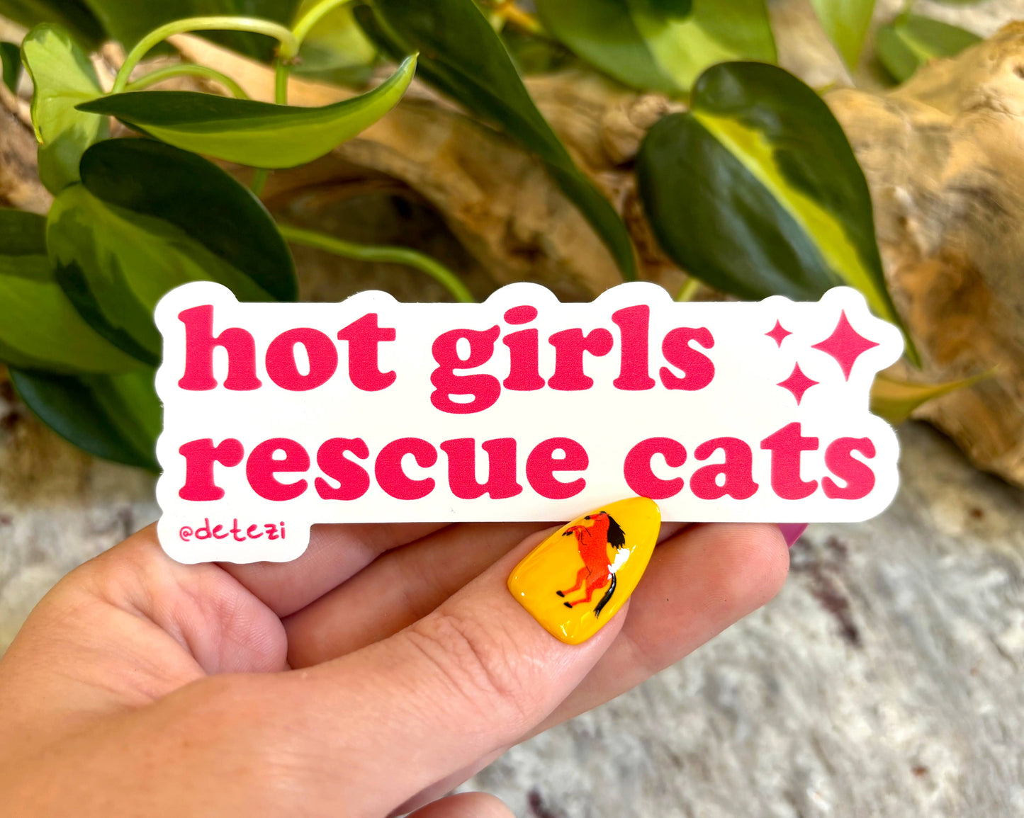 Hot Girls Rescue Cats Vinyl Sticker
