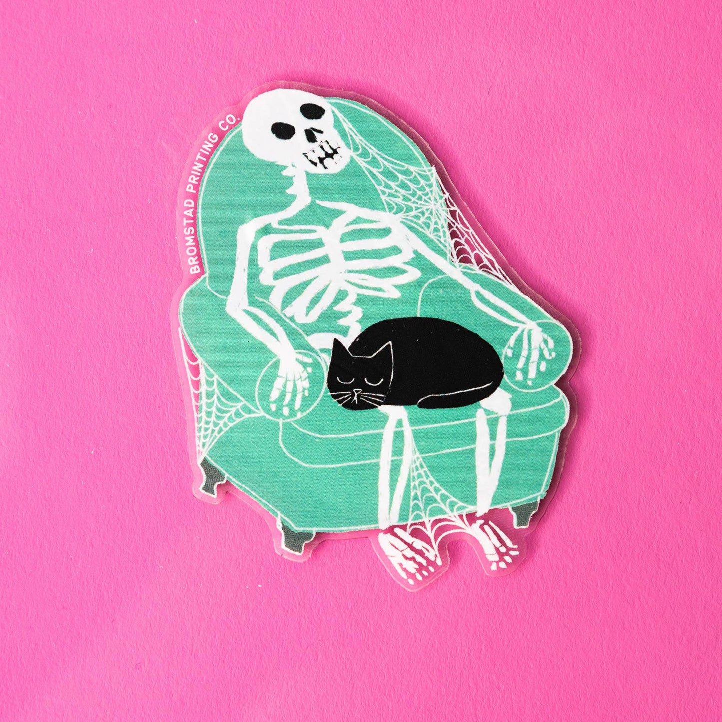 Skeleton Cat Clear Sticker