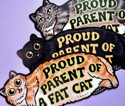 Fat Cat (Black) - Car Magnet