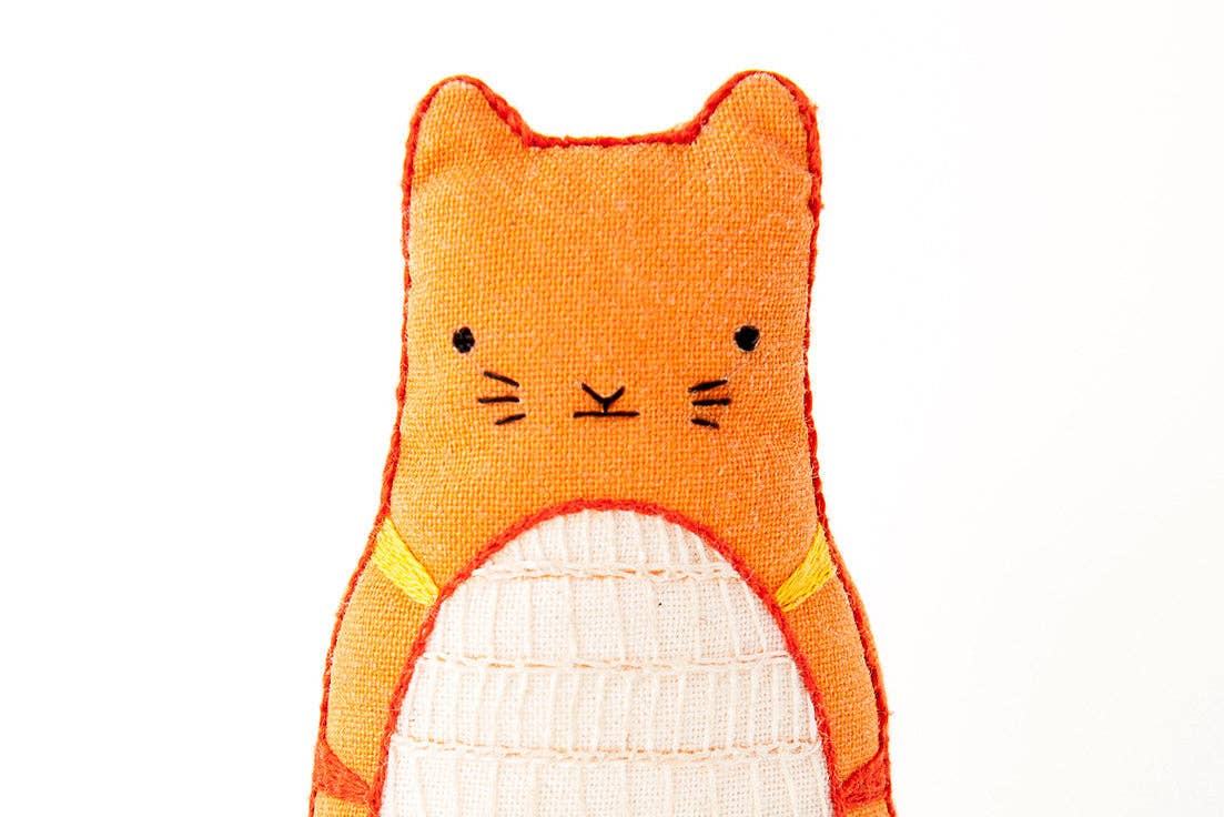 Tabby Cat Embroidery Doll Kit