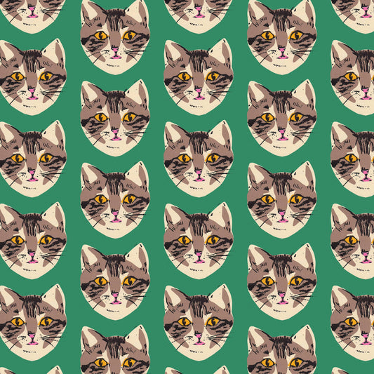 Green Cat Wrapping Paper Sheet (2)