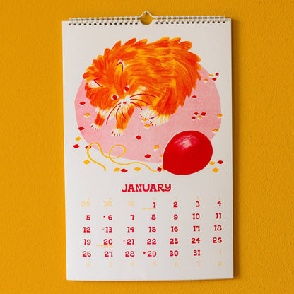 2025 Risograph Wall Calendar - Ain't Life Grand? Kitty Calendar