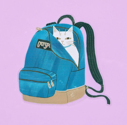 CatSport Backpack Cat - Clear Sticker
