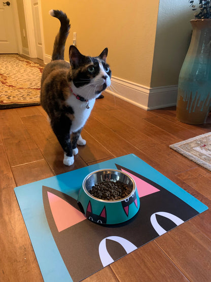 Peeking Kitty Pet Bowl Placemat