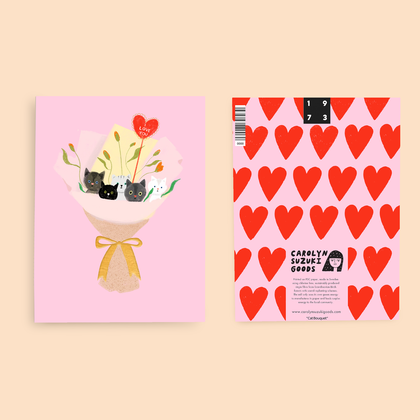Carolyn Suzuki - CAT BOUQUET - Love Card