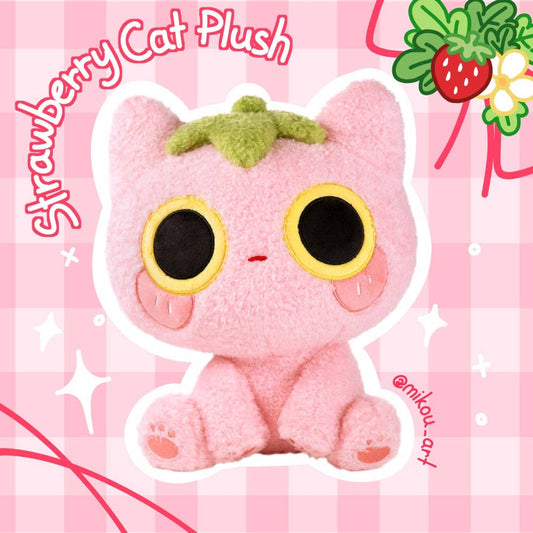 MikouArt - Strawmi – Strawberry Cat Plush Toy