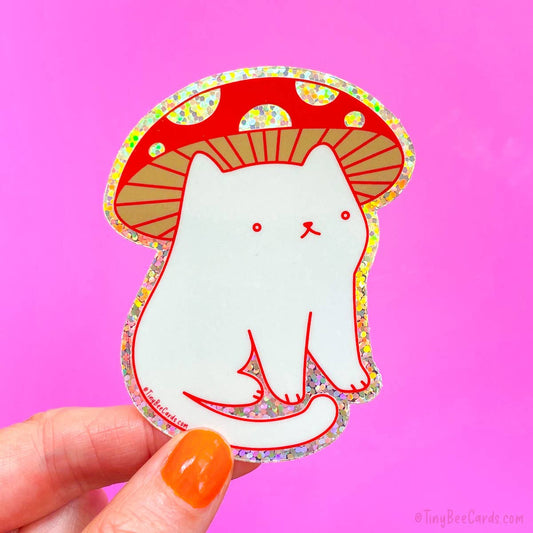 Mushroom Cat Vinyl Sticker