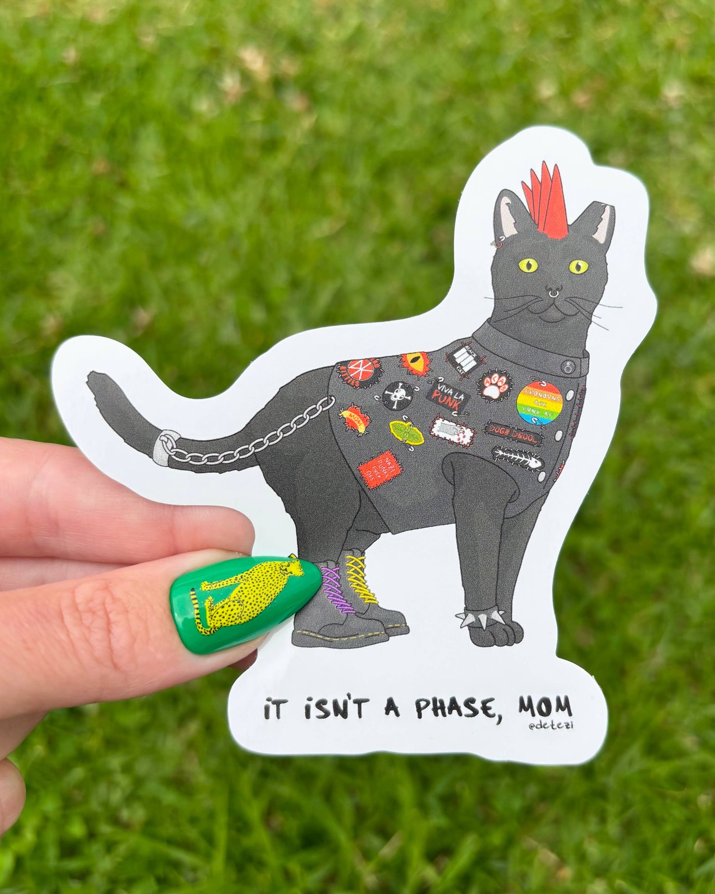 Punk Cat Vinyl Sticker