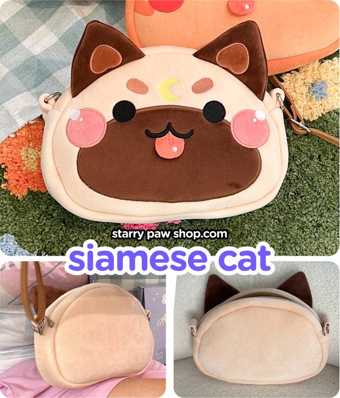 Moon Cat Crossbody Bags with leather strap