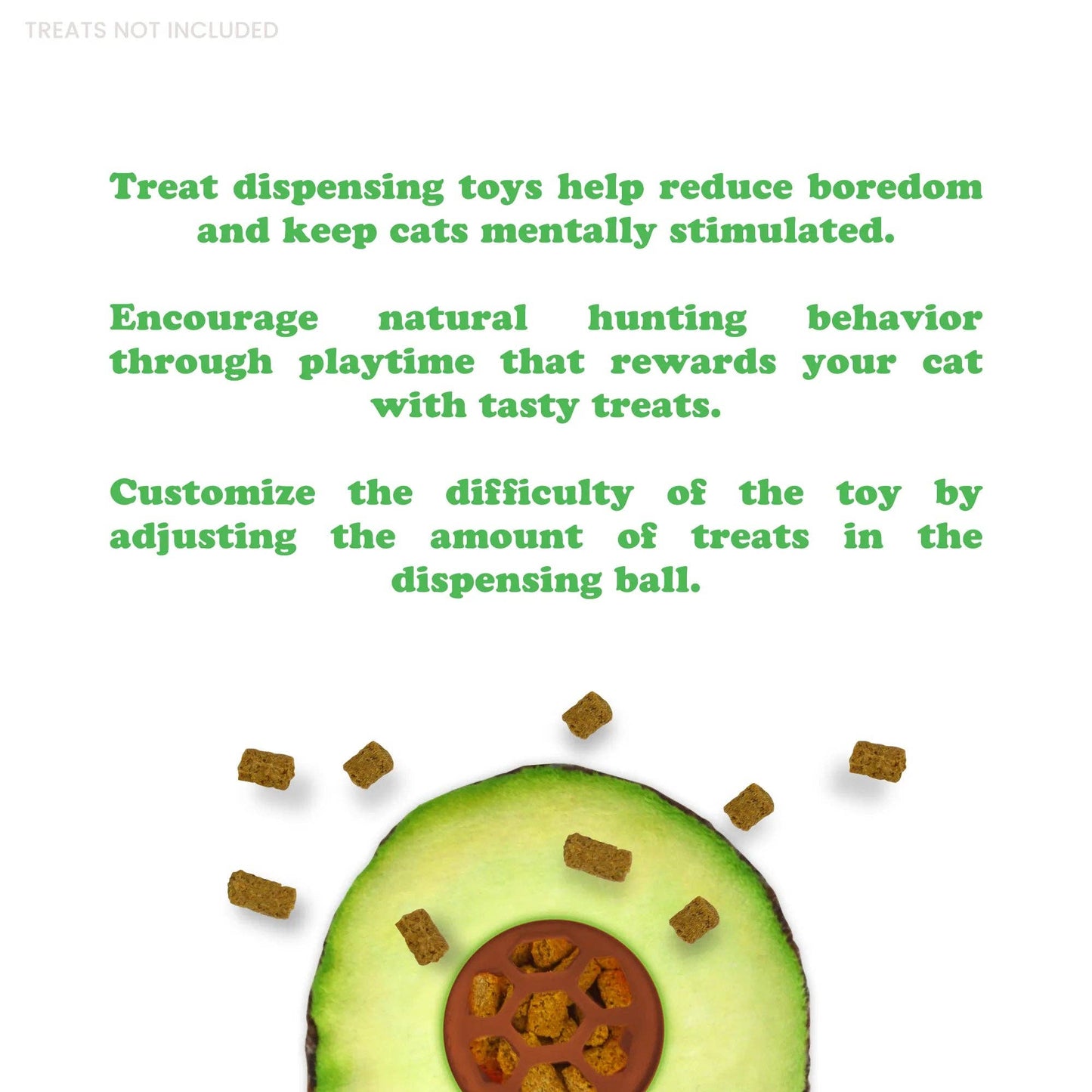 Avocado Refillable Treat Dispensing Cat Toy