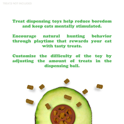 Avocado Refillable Treat Dispensing Cat Toy