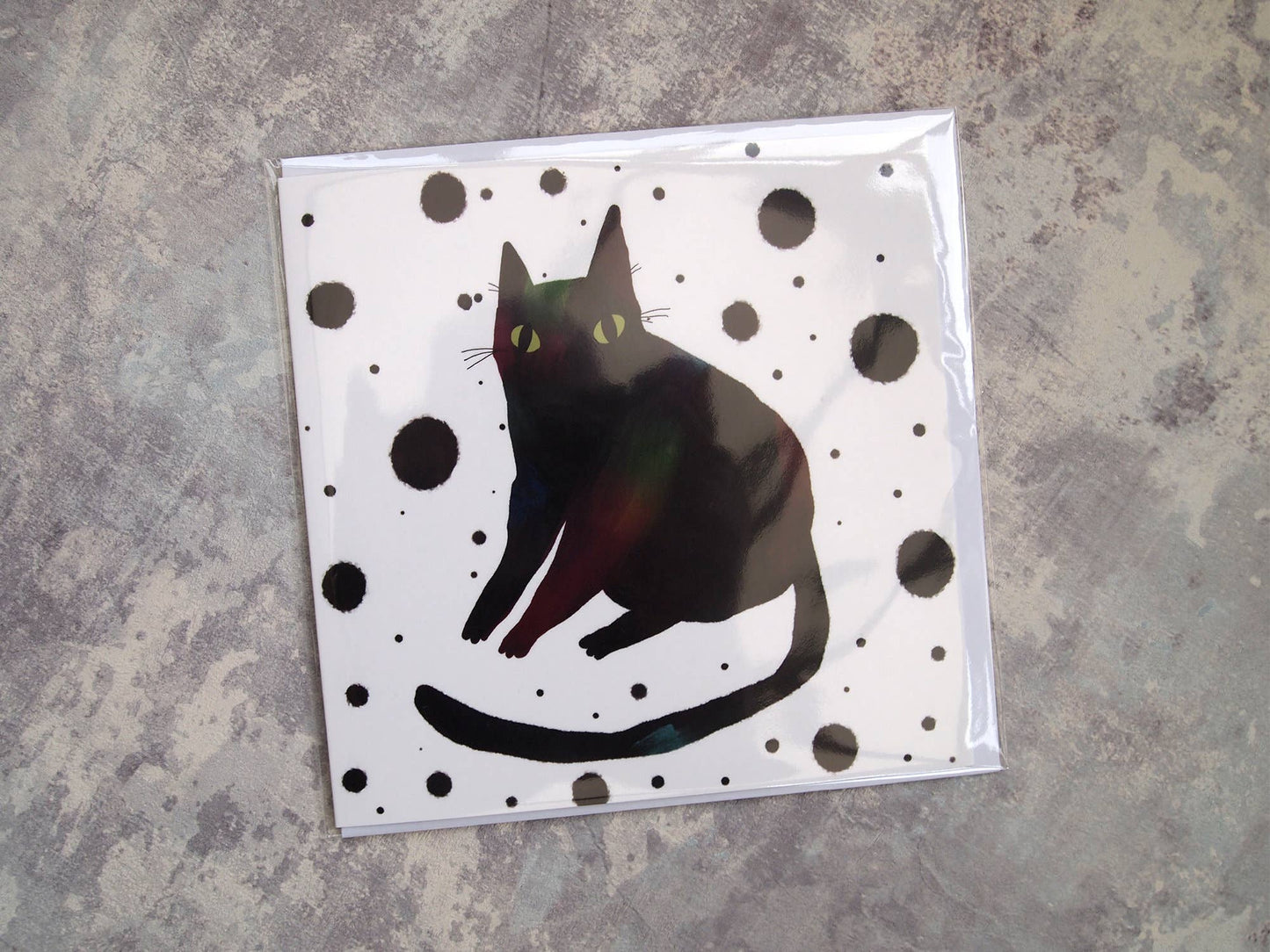 I LIKE CATS - Black Cat Illustrated Greetings Card