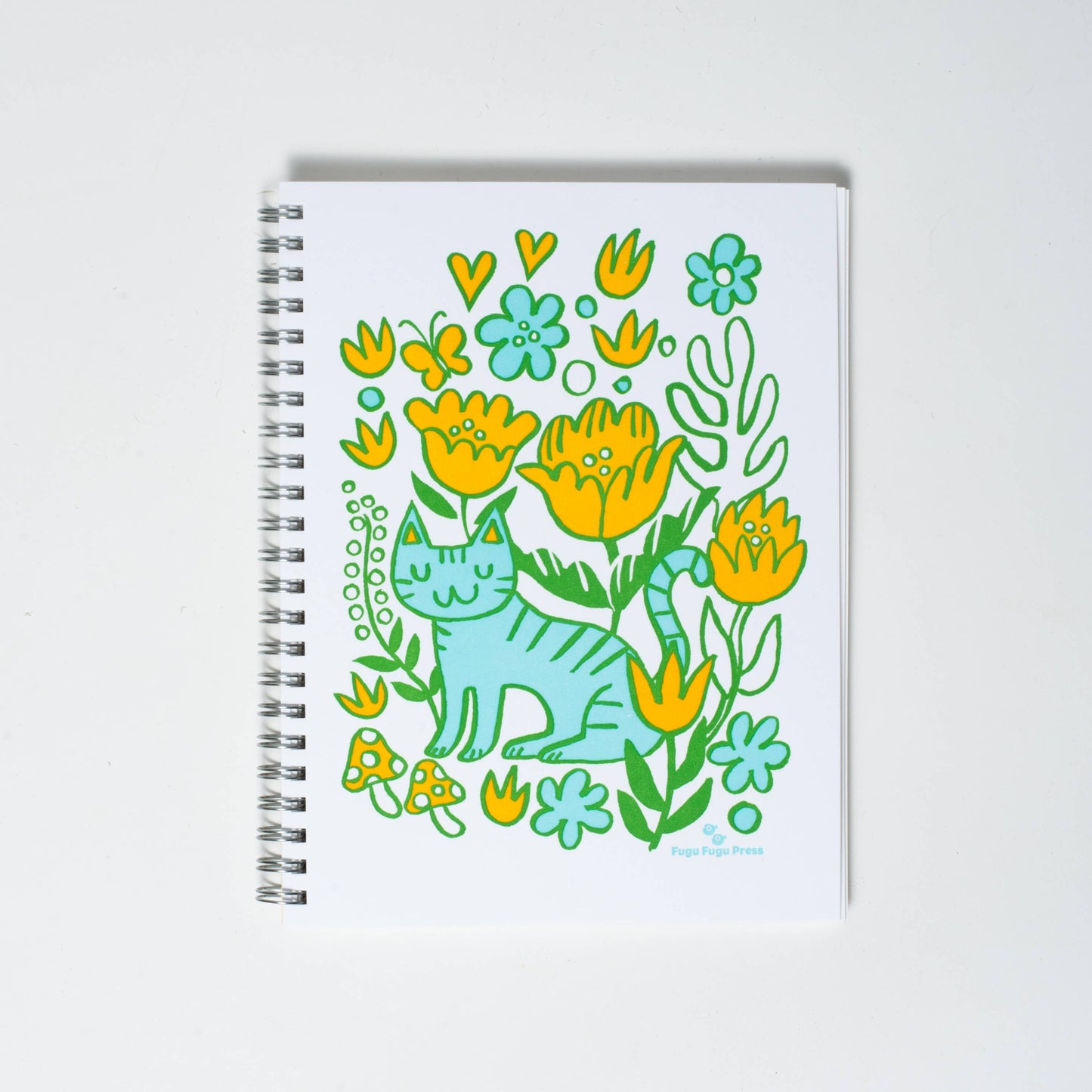Egg Press Manufacturing - Cat Garden Blank Letterpress Notebook by Fugu Fugu