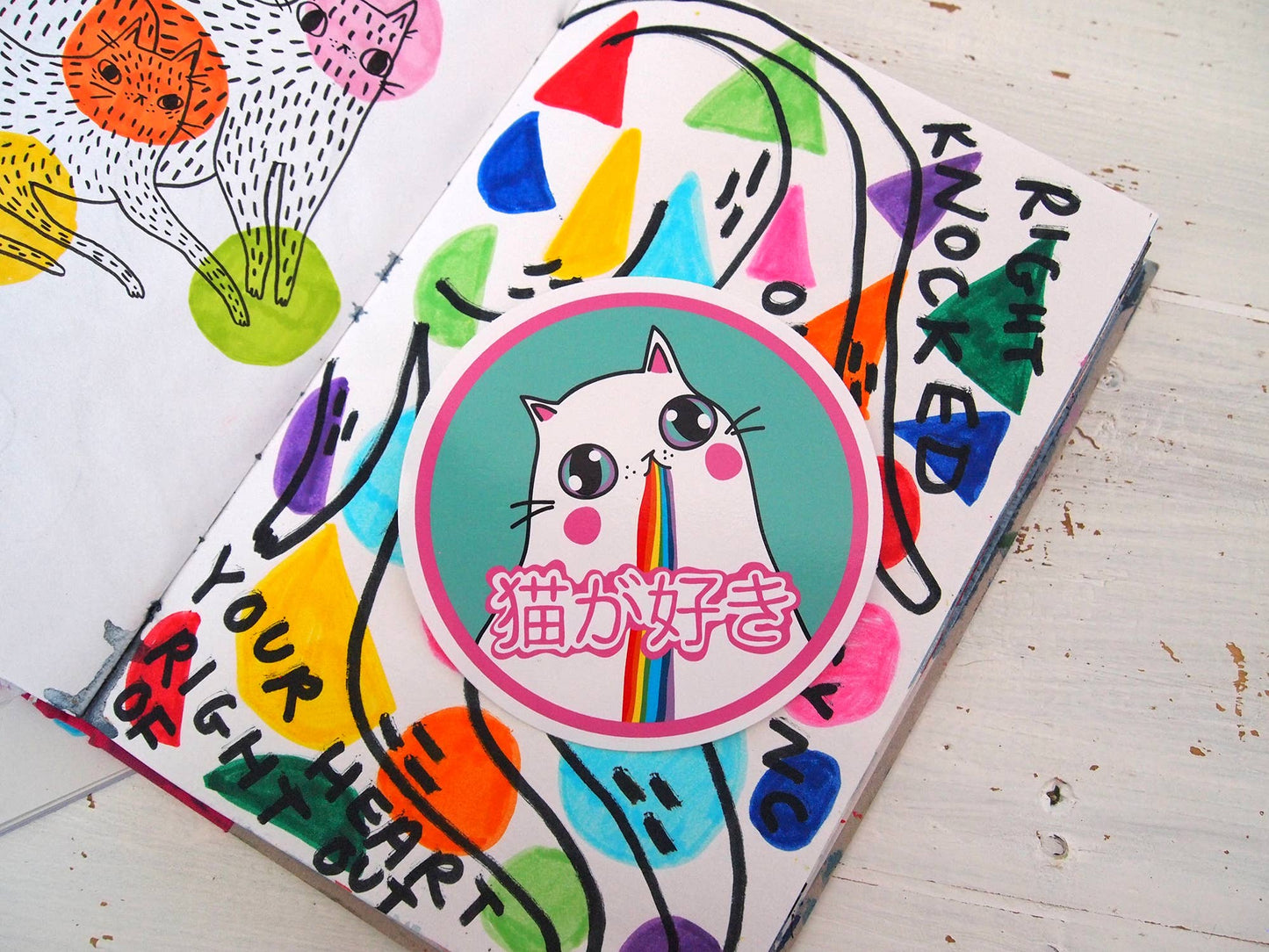 Kawaii Japan Cat Vinyl Sticker