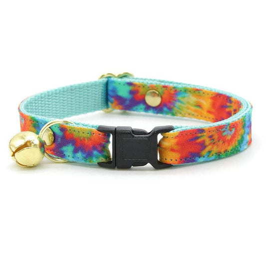 "Woodstock" Groovy Tie Dye Cat Collar